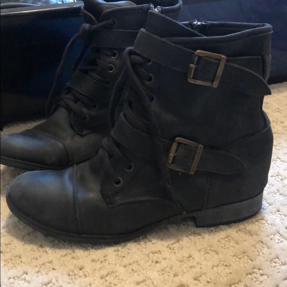 Black combat boots